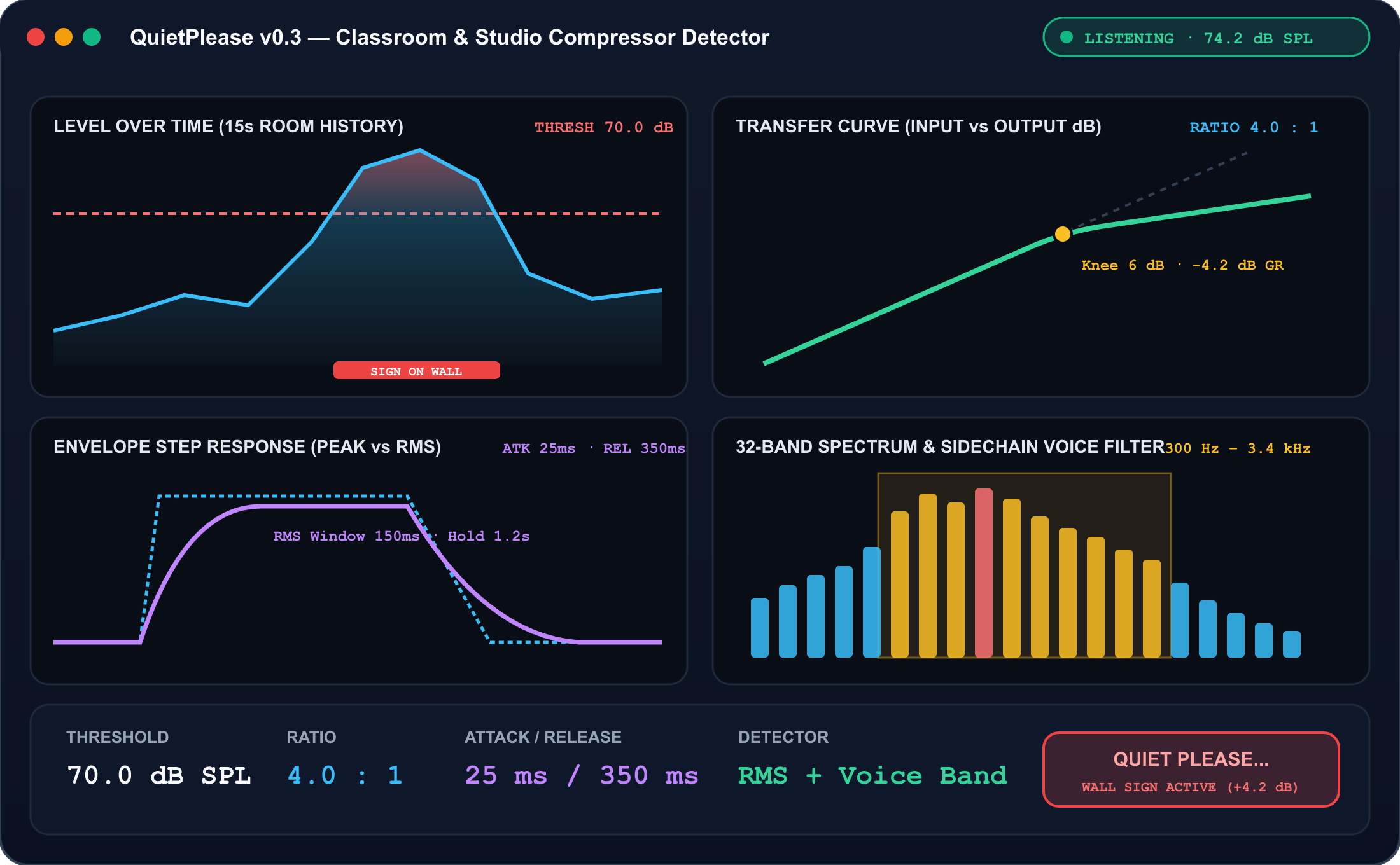 QuietPlease Interface Preview