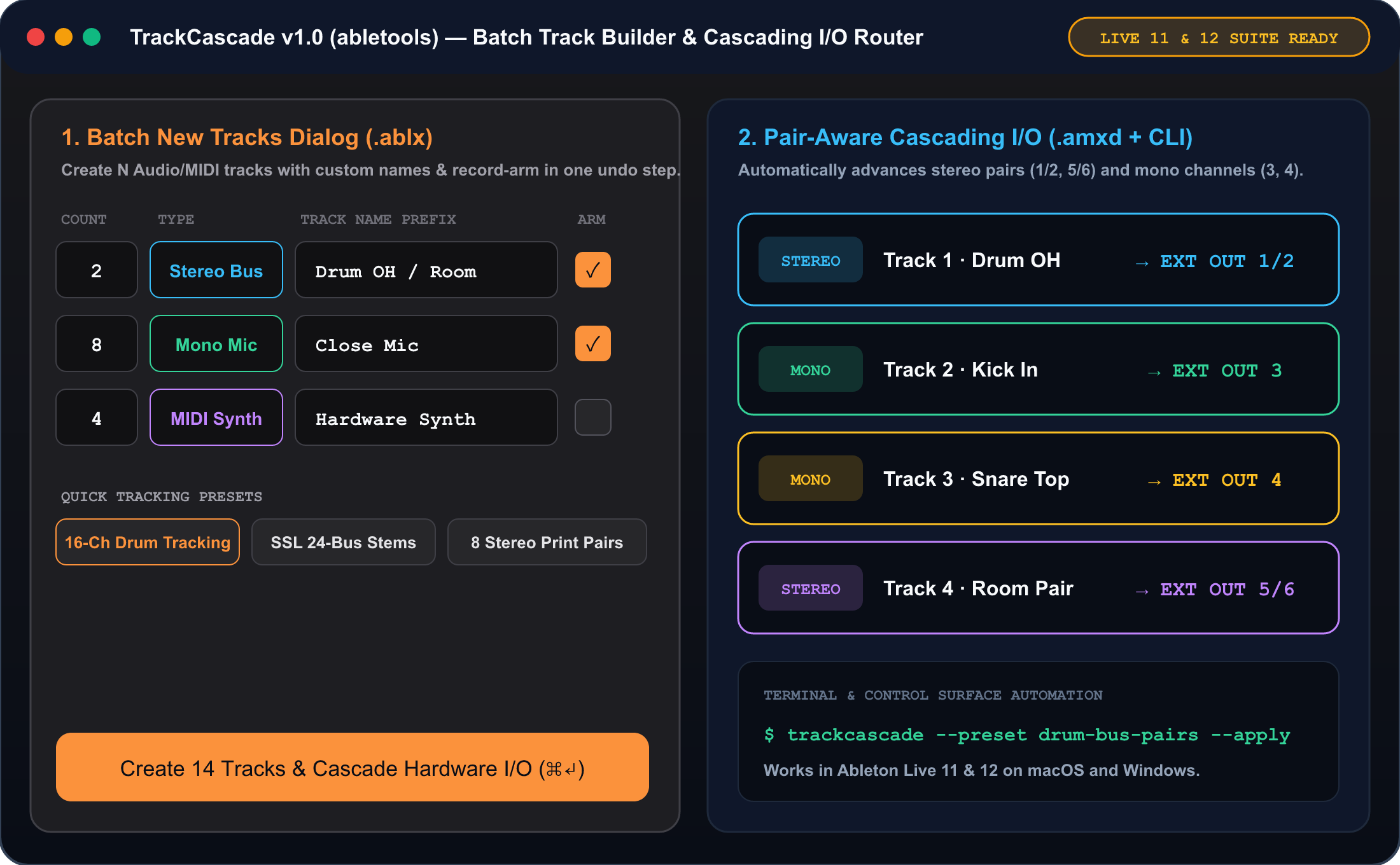 TrackCascade Interface Preview